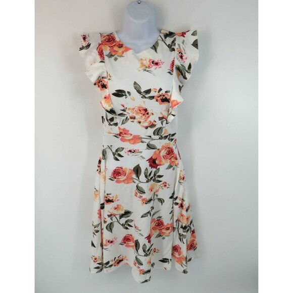 IHOT Small Floral Print Ruffle Sleeveless Dress Flare Style NWT - Picture 1 of 4